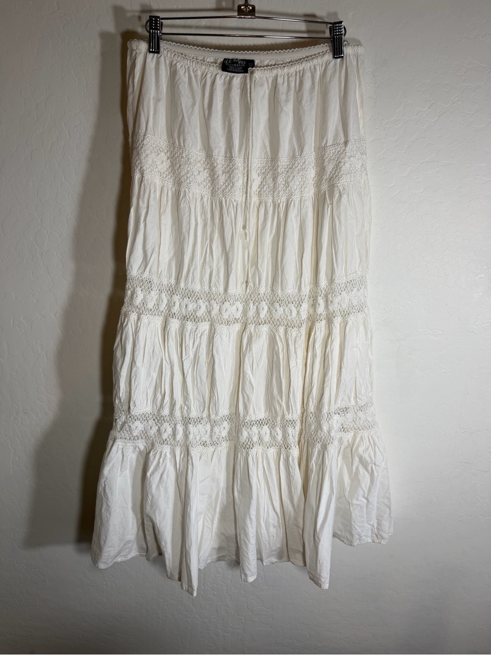 Tokyo Denim Bank Boho Tiered Crochet Maxi Skirt Free Size - Picture 2 of 4